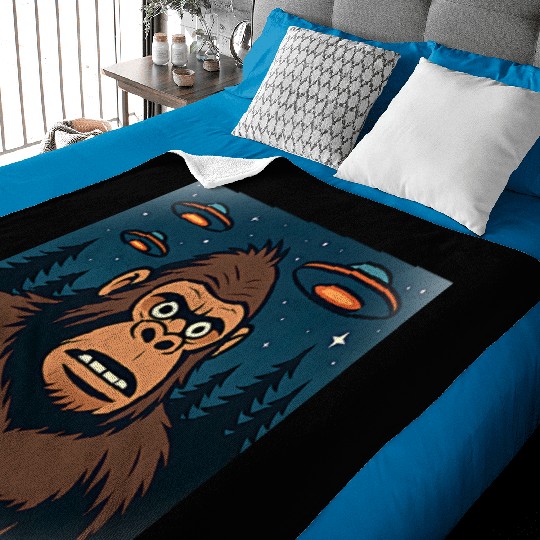 Bigfoot Sasquatch Funny Alien UFO Baby Blankets