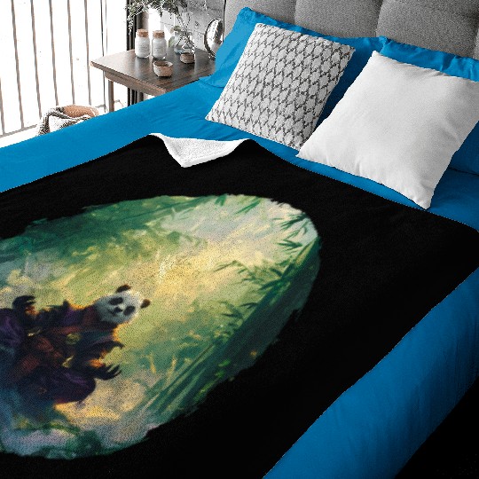 Panda Meditates In A Bright Bamboo Forest Baby Blankets