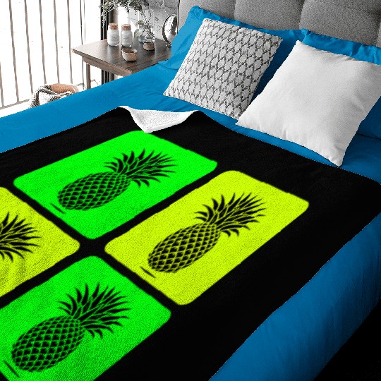 Pop Art Pineapple Baby Blankets