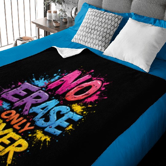 NO ERASE ONLY LAYER - Bold 3D Typography Art Baby Blankets