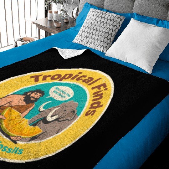 Caveman Mammoth Retro Ancient Fruit Discovery Baby Blankets