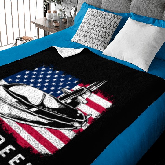 Patriotic American Submarine Veteran Baby Blankets