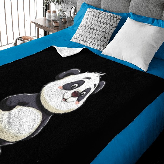 Funny Panda 1 Baby Blankets
