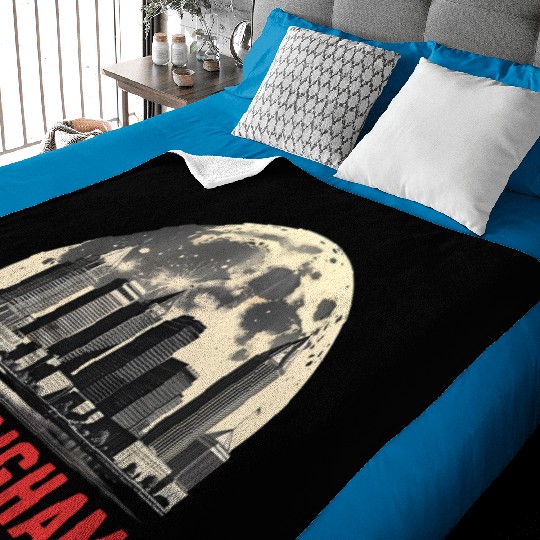 Birmingham City Albm Skyline Full Moon Baby Blankets