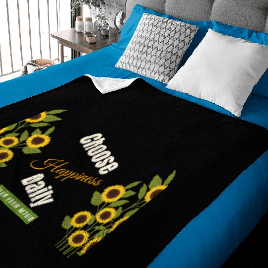 Choose Happiness Sunflower - Daily Positivity Baby Blankets