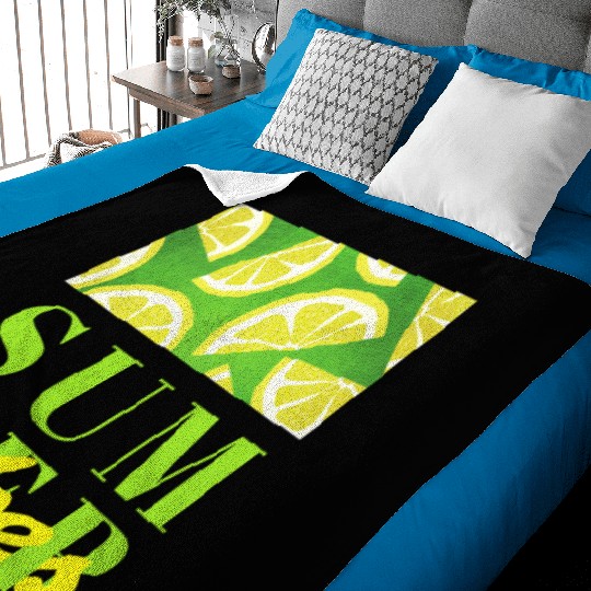 Lemon Fresh Summer Mood – Minimalist Citrus Art Baby Blankets