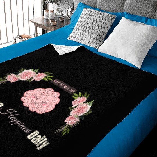 Choose Happiness Brain Design - Mental Wellness Baby Blankets