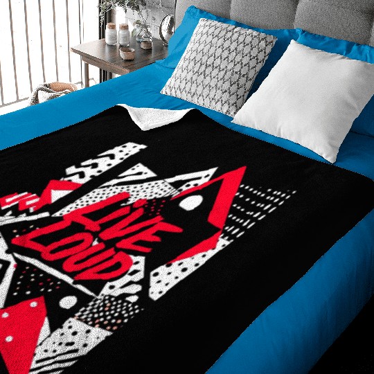 Live Loud Bold Typography Baby Blankets