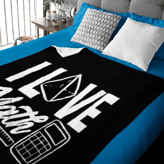 Math Teacher I Love Math Geometric Vibes Baby Blankets