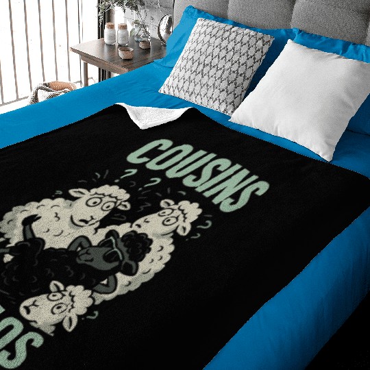 Funny Black Sheep Cousin Quirky Family Outcast Baby Blankets