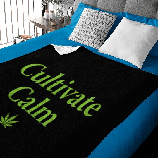 Cultivate Calm Hemp Cannabis Saying Baby Blankets
