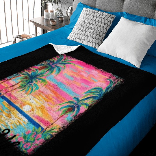 Summer Vibe Preppy Beach Baby Blankets