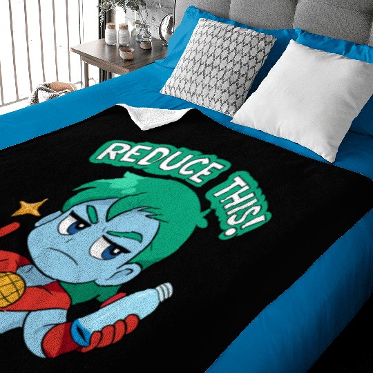 Chibi Style Captain Planet Reduce This!Design Baby Blankets