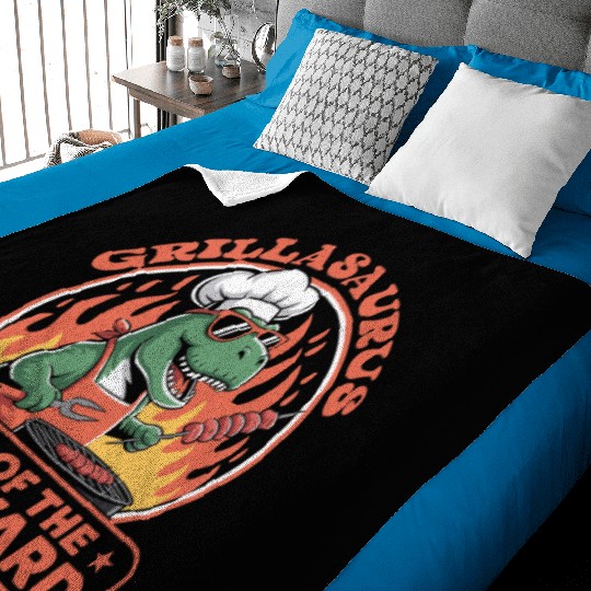 Funny Dinosaur BBQ Chef – Summer Grilling Baby Blankets