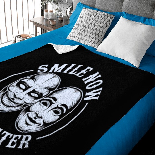Smile Now Cry Later Ink Baby Blankets