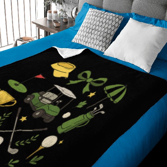 Preppy Golf Coquette Golf Baby Blankets