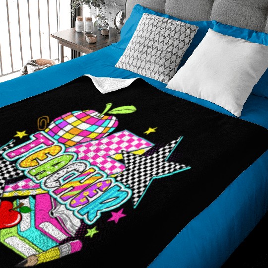Retro Teacher Preppy Teacher Baby Blankets