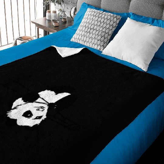 Cute Panda on Bamboo Baby Blankets Accessory, Minimalist