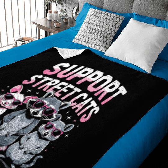 Support Local Street Cats Opossum Raccoon Baby Blankets