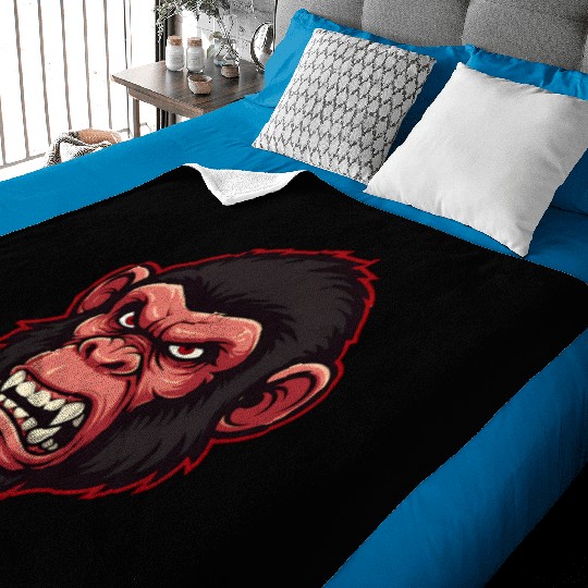 Angry Monkey Mascot Baby Blankets