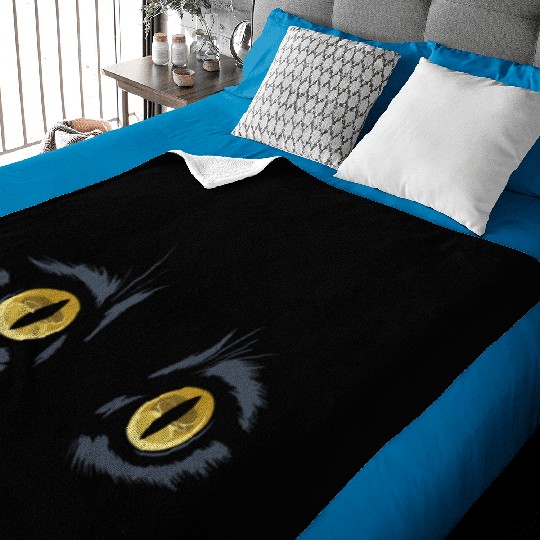 Mysterious Cat Eyes with Intriguing Yellow Gaze Baby Blankets