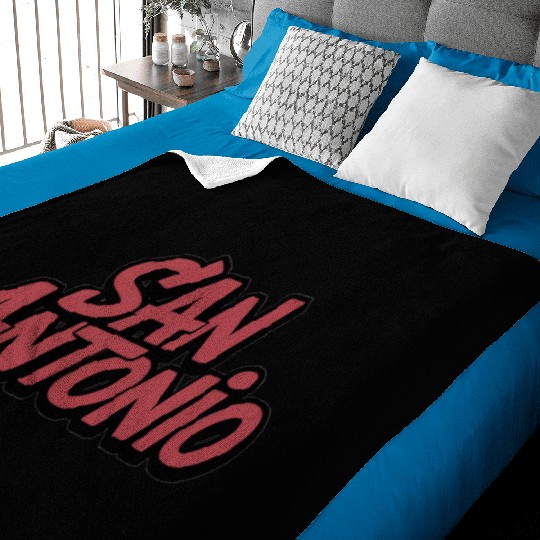 San Antonio Text Design Baby Blankets