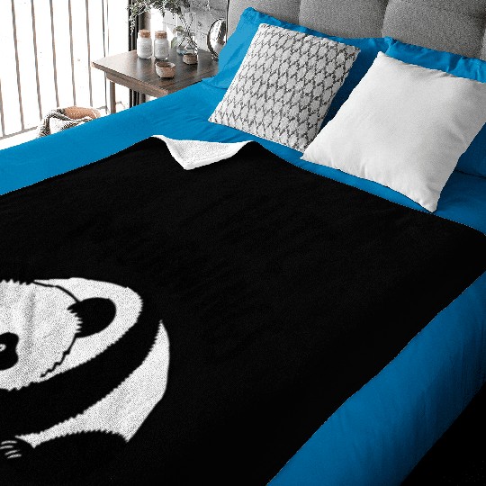 Panda I Hate Mornings Saying Baby Blankets