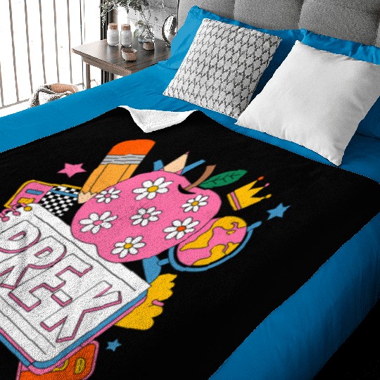 Pre K Teacher Back To School Apple Notebook Baby Blankets