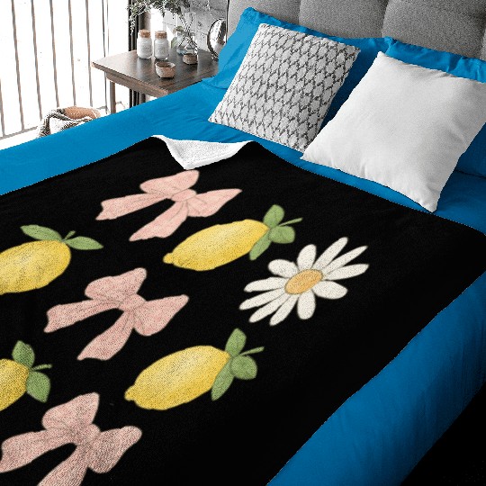 Lemon Bow Summer Vacation Baby Blankets