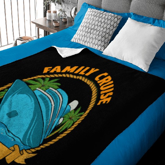 Family Cruise Ship Palm Trees Rope Baby Blankets