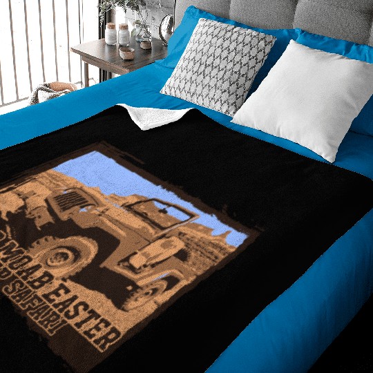 Vintage Jeep Safari Baby Blankets