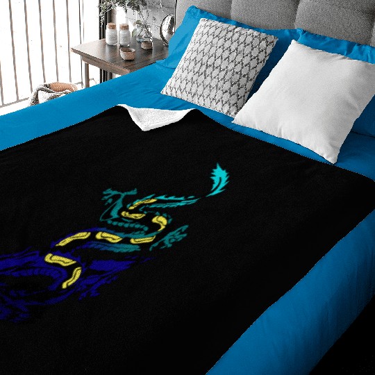 Japanese Dragon Baby Blankets