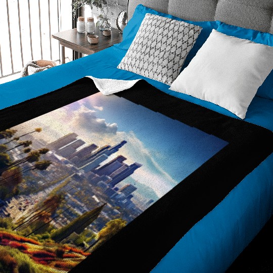 los angeles city. Baby Blankets