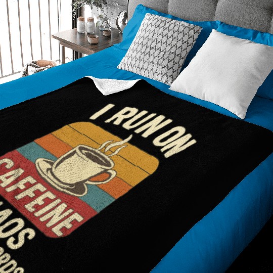Caffeine Chaos Retro Design Baby Blankets