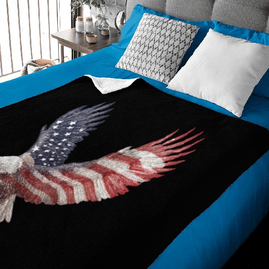 Bald Eagle with the American Flag Forming Wings Baby Blankets