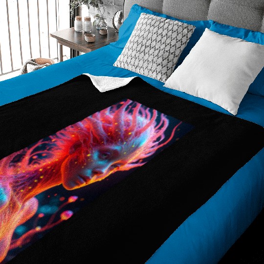 Digital Phoenix - Ethereal Woman with Etherea Ener Baby Blankets