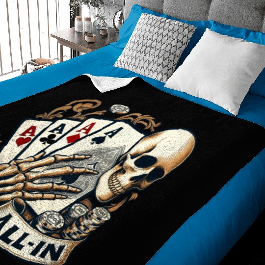 Casino Cards Gambling Skeleton Hand Gothic Baby Blankets