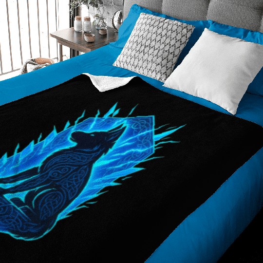 Black German Shepherd Dog Shattered Lightning Baby Blankets