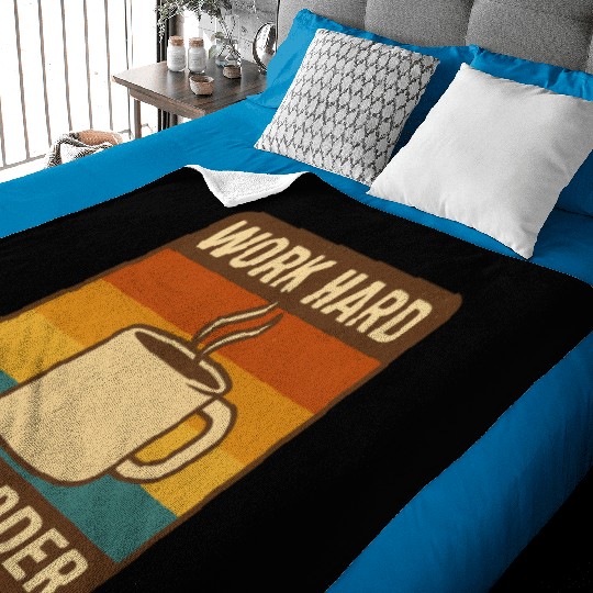 Retro Coffee Motivational Design Baby Blankets