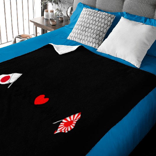 Heartbeat with Japan & Rising Sun Baby Blankets