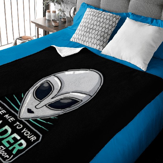 Take Me To Your Leader Alien Rave Retro 2000s Y2K Baby Blankets