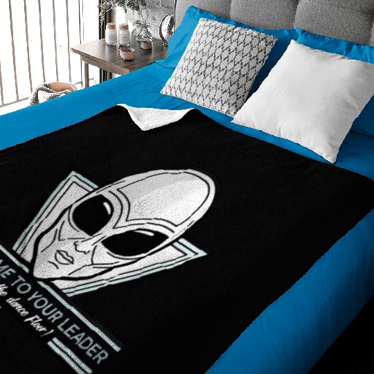 Take Me To Your Leader Alien Rave Retro 2000s Y2K Baby Blankets
