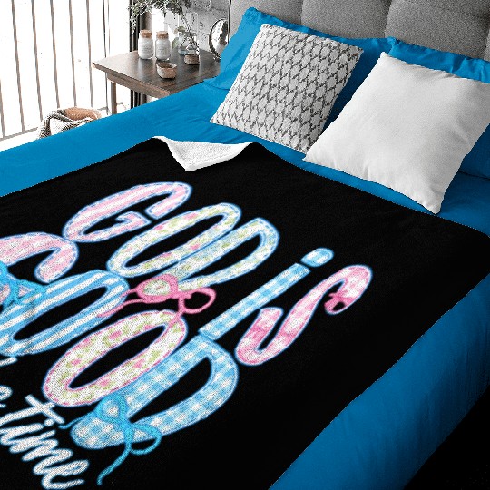 God Is Good All The Time Preppy Boho Christian Baby Blankets
