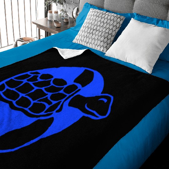 Water turtle child cute swims happy drawing Comic Baby Blankets
