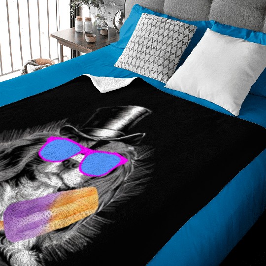 Cavalier King Charles Spaniel with a popsicle Baby Blankets