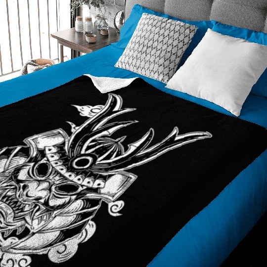 scary japanese mask Baby Blankets