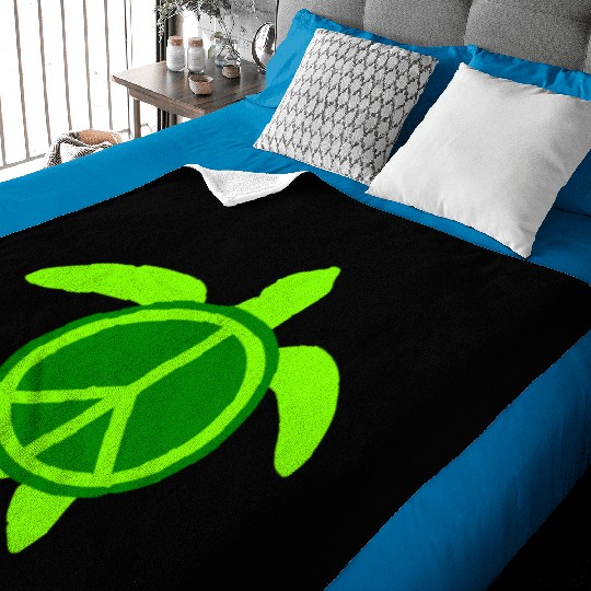 Water Turtle Peace Victory Love Cute Symbol Logo Baby Blankets