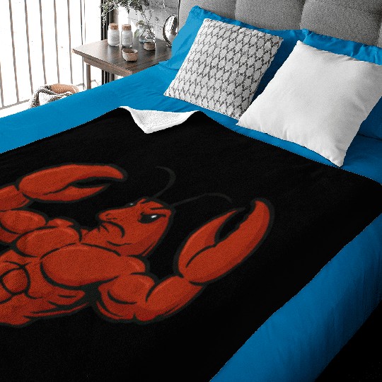 Crab lobster fitness workout cartoon strong biceps Baby Blankets