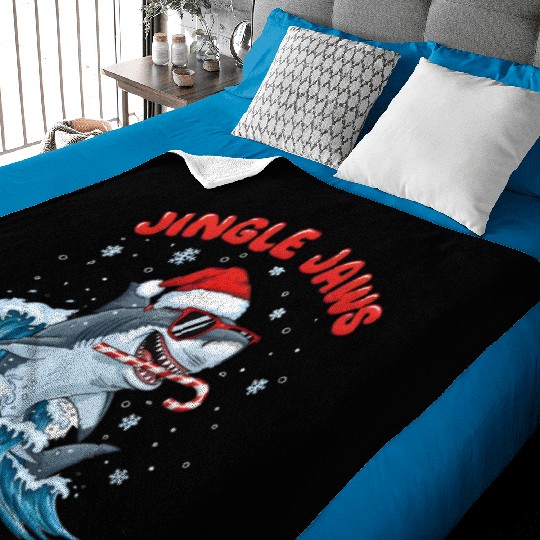 Jingle Jaws – Christmas Holiday with Bite Design Baby Blankets