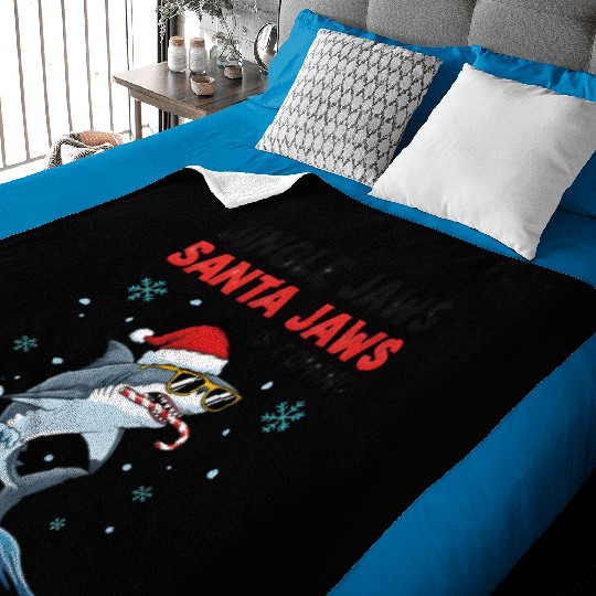 Jingle Jaws – Santa Jaws Is Coming to Town Baby Blankets